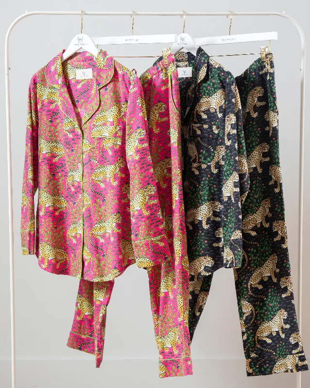 Year-End Deals Bagheera - 2-Pack Flannel Long PJ Sets - Hot Pink/Ink