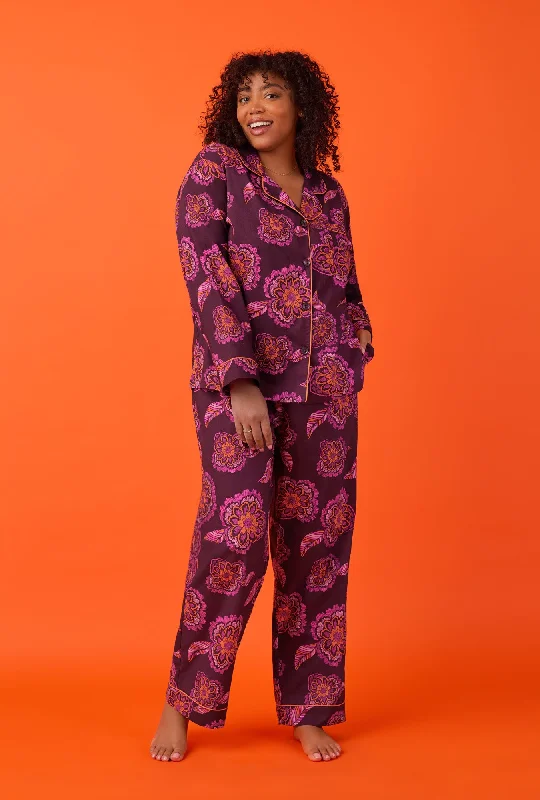 Weekend Offers That Shine BedHead x Trina Turk African Floral Long Sleeve Classic Woven Cotton Poplin PJ Set