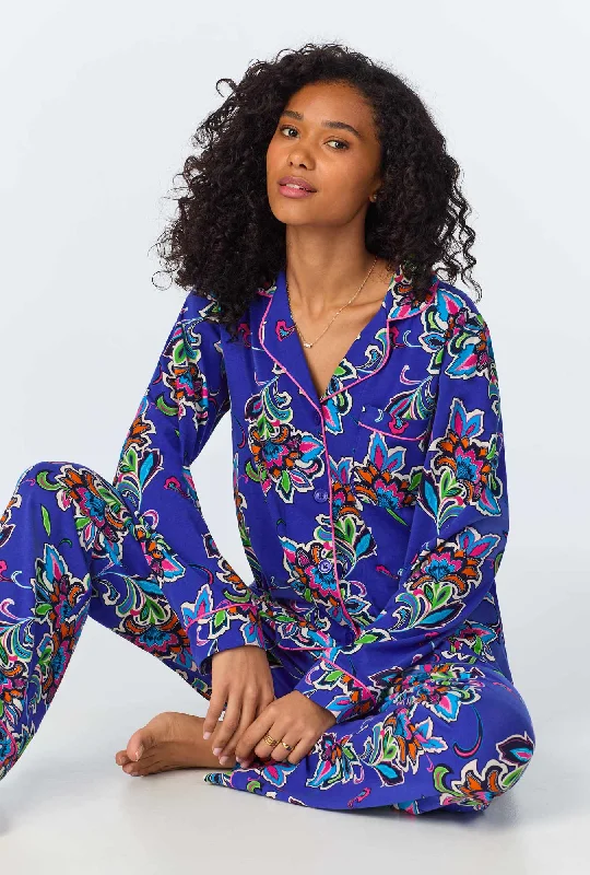 Year-End Clearance BedHead x Trina Turk Paisley Flower Long Sleeve Classic Stretch Jersey PJ Set