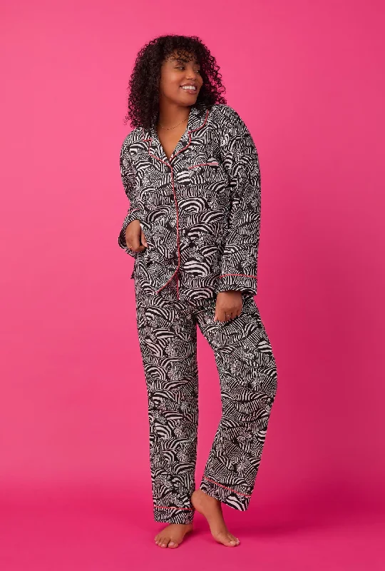 Weekend Offers That Delight BedHead x Trina Turk Zebra Safari Long Sleeve Classic Woven Cotton Poplin PJ Set