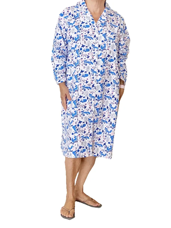 Weekend Offers That Shine Blue Fox Flannel Night Shirt