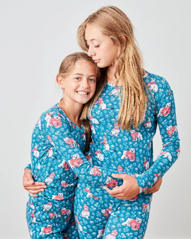 Act Now Bundled Up - Kids PJ Set - Navy