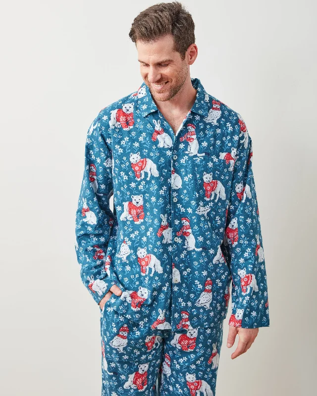Sale Alert Bundled Up - Men's Flannel Long PJ Set - Navy