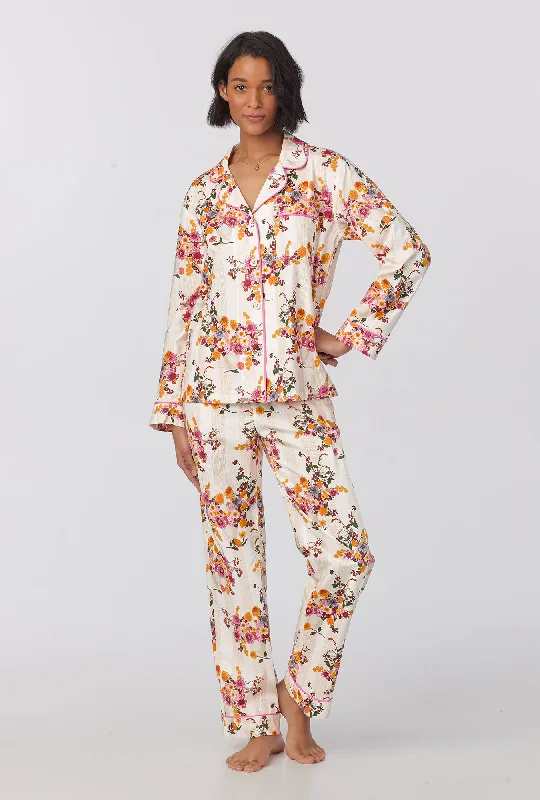 Don't Miss Out Chalet Floral Long Sleeve Classic Woven Cotton Poplin PJ Set
