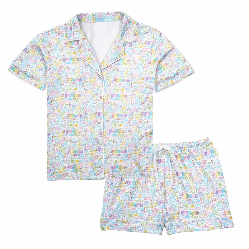 Great Deal Charleston Women’s Button Front Short Pajama Set
