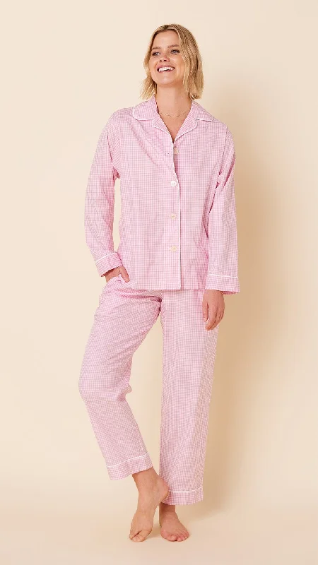 Weekend Bargains Galore Classic Gingham Luxe Pima Pajama - Pink