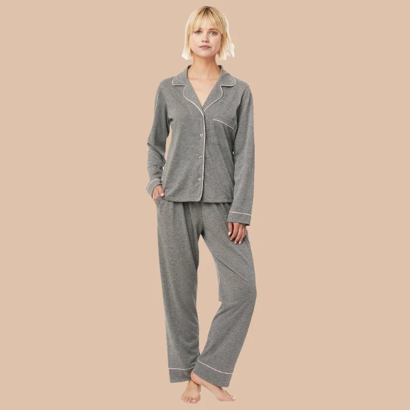 Steal Deal Classic Pima Knit Pajama - Heather Grey