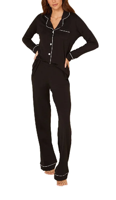 Cosabella 50% Cotton 50% Modal Pyjama with Long Sleeve & Long Pant in Black 9644