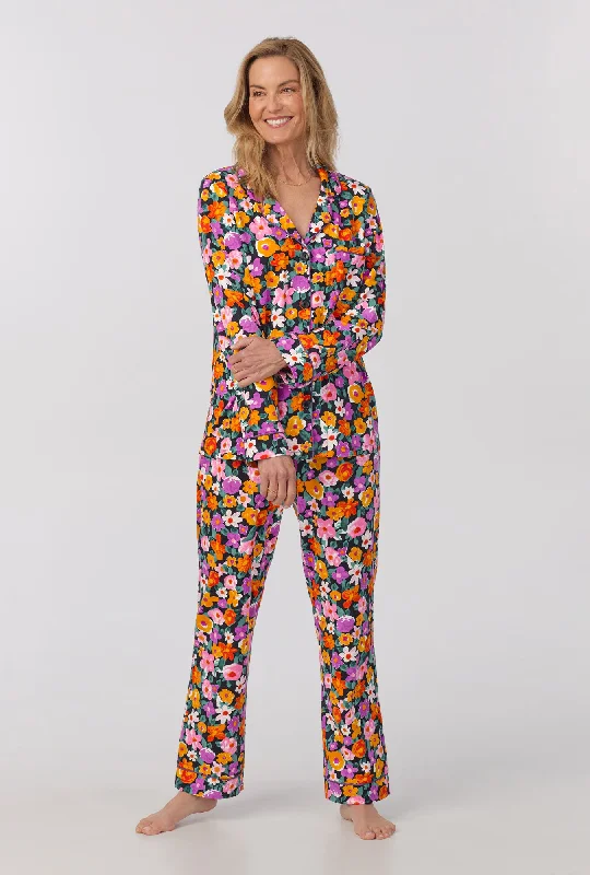 Big Savings Cottage Flowers  Long Sleeve Classic Stretch Jersey PJ Set