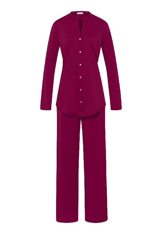 Year-End Deals Cotton Deluxe Cotton Button Front Pajama Set  | Deep Poppy 77956-2405