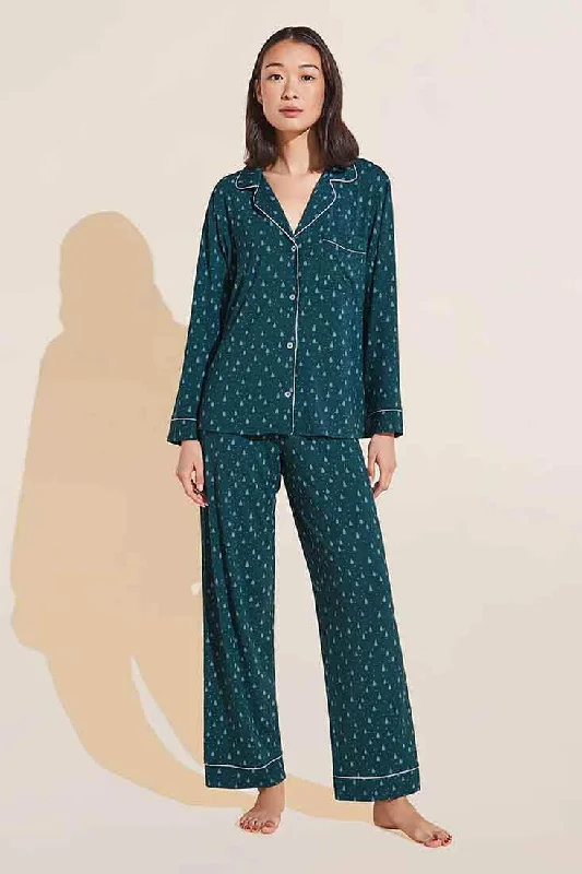 Gisele Printed Long PJ Set in Forest Foil