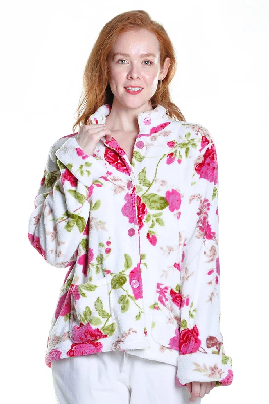 Weekend Savings Bonanza Floral Fleece Bed Jacket