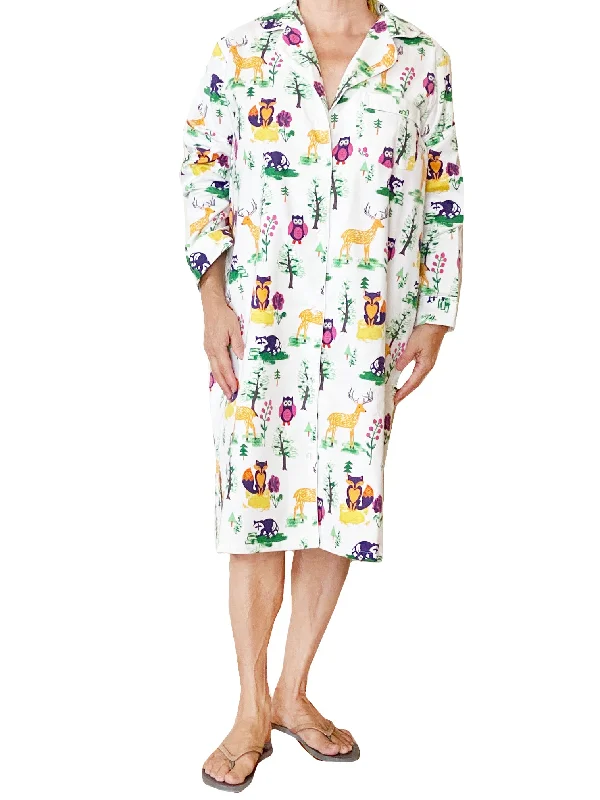 Weekend Specials You Can't Miss Forest Animals Flannel Night Shirt