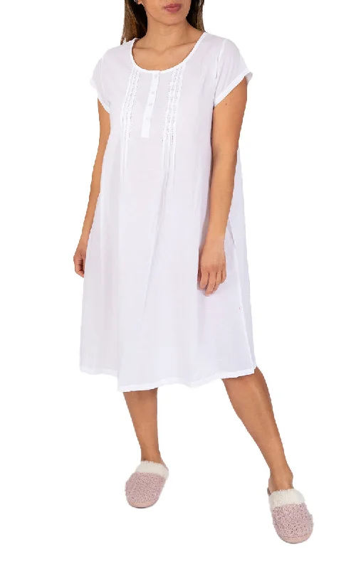 Instant Deal French Country 100% Cotton Nightgown with Cap Sleeve in White FCY250