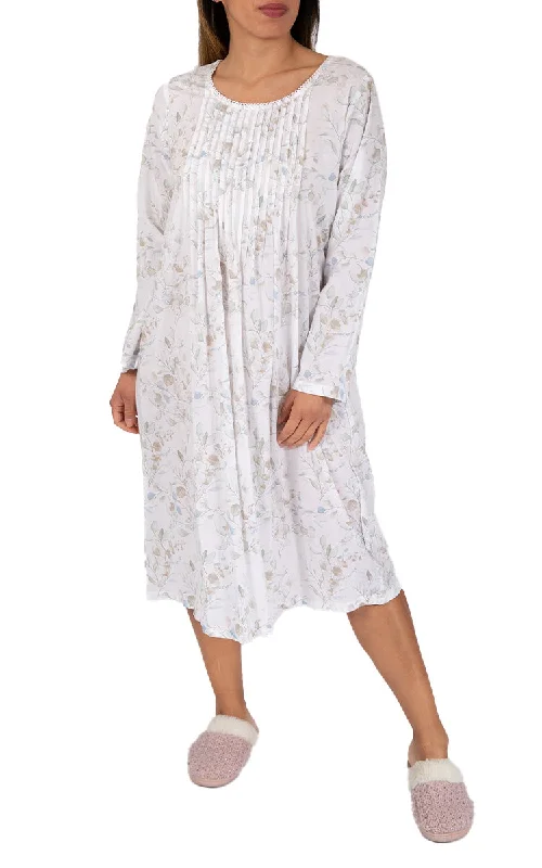 Savings Soar This Weekend French Country 100% Cotton Nightgown with Long Sleeve in White and Floral FCU323 Savings Soar This Weekend French Country 100% Cotton Nightgown with Long Sleeve in White and Floral FCU323