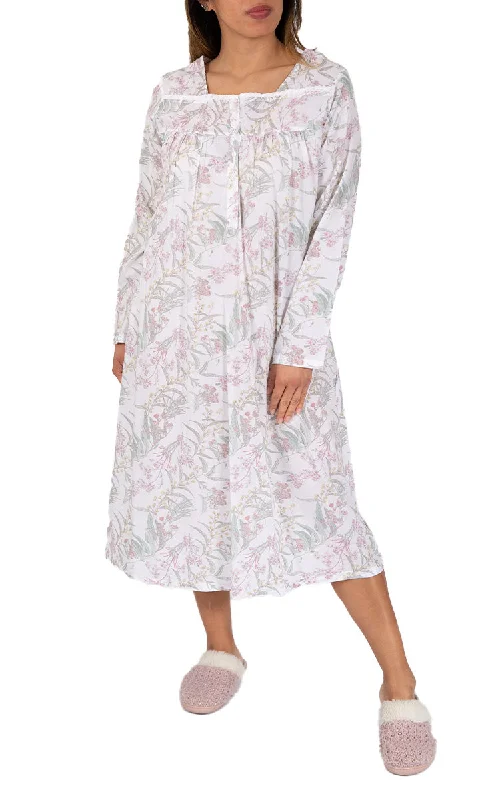 Weekend Specials You Can't Miss French Country 100% Cotton Nightgown with Long Sleeve in White Floral FCU371 Weekend Specials You Can't Miss French Country 100% Cotton Nightgown with Long Sleeve in White Floral FCU371