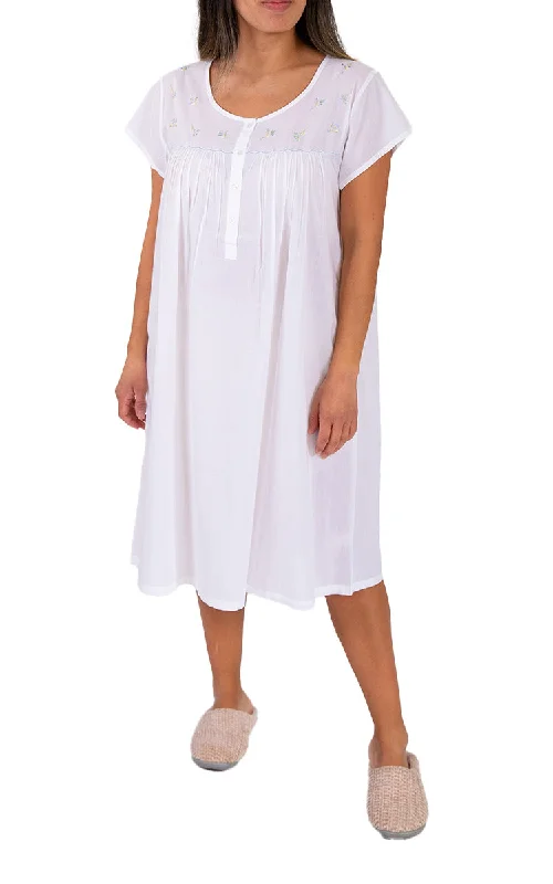 Value Pack French Country 100% Cotton Nightgown with Cap Sleeve in White FCW125