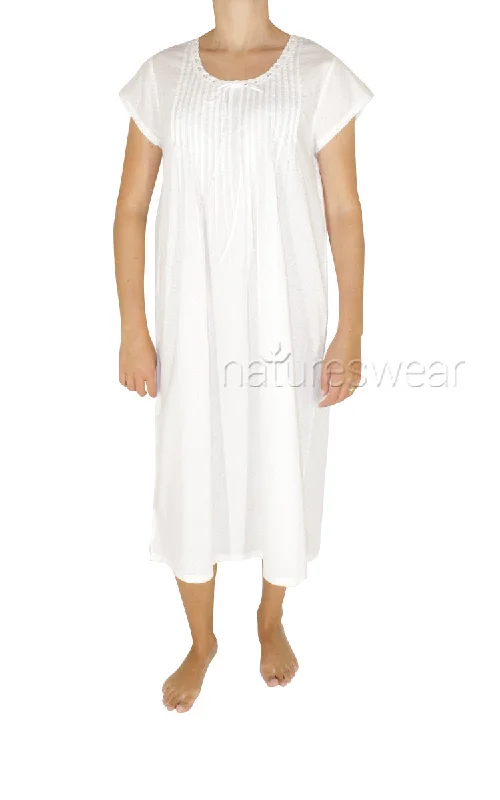 Price Slash French Country 100% Cotton Nightgown with Cap Sleeve in White and Pink Spot FCW143 Price Slash French Country 100% Cotton Nightgown with Cap Sleeve in White and Pink Spot FCW143