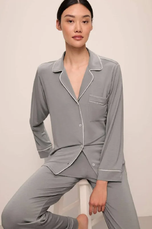 Gisele Long PJ Set in Moonlight/Ivory