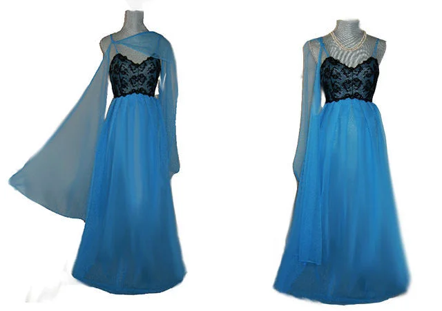 Weekend Discounts to Grab *GORGEOUS LEONORA DOUBLE NYLON & BLACK LACE GODDESS NIGHTGOWN WITH 2 FLOATING PANELS IN MORNING GLORY Weekend Discounts to Grab *GORGEOUS LEONORA DOUBLE NYLON & BLACK LACE GODDESS NIGHTGOWN WITH 2 FLOATING PANELS IN MORNING GLORY