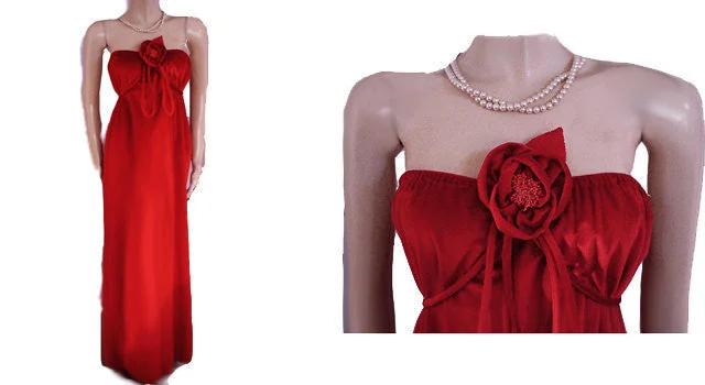 Weekend Offers That Please *GORGEOUS VINTAGE LUCIE ANN - BEVERLY HILLS STRAPLESS VELVETY VELOUR LOUNGER / DRESSING GOWN WITH HUGE FLOWER ACCENT IN SCARLET KISS Weekend Offers That Please *GORGEOUS VINTAGE LUCIE ANN - BEVERLY HILLS STRAPLESS VELVETY VELOUR LOUNGER / DRESSING GOWN WITH HUGE FLOWER ACCENT IN SCARLET KISS