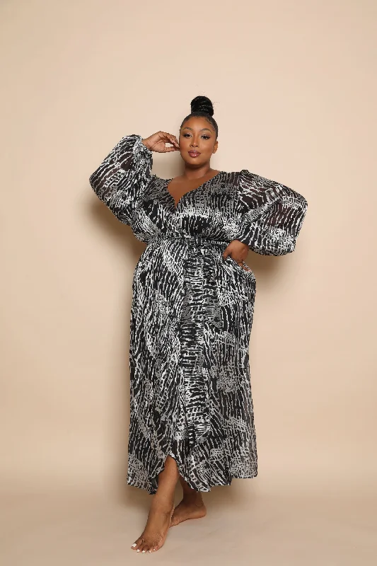 Super Deal Gray Burnout Dressing Gown