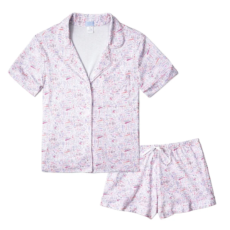 Weekend Shopping Made Better Hamptons Women’s Button Front Short Pajama Set