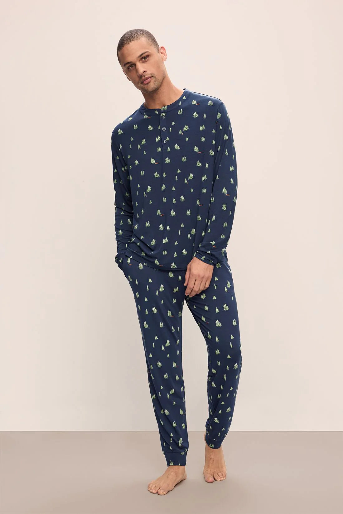 Henry Men's Long PJ Set in Woodland Pine