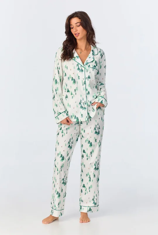 Don't Delay Hit the Slopes Long Sleeve Classic Woven Portuguese Flannel PJ Set