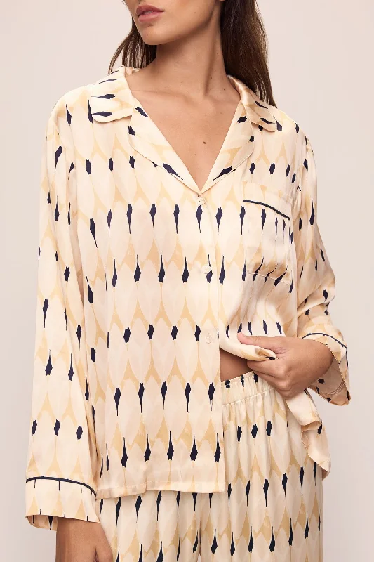 Year-End Sale Inez Washable Silk Printed Long PJ Set