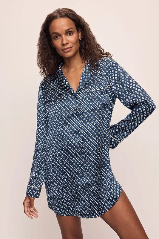 Now Available Inez Washable Silk Printed Sleepshirt