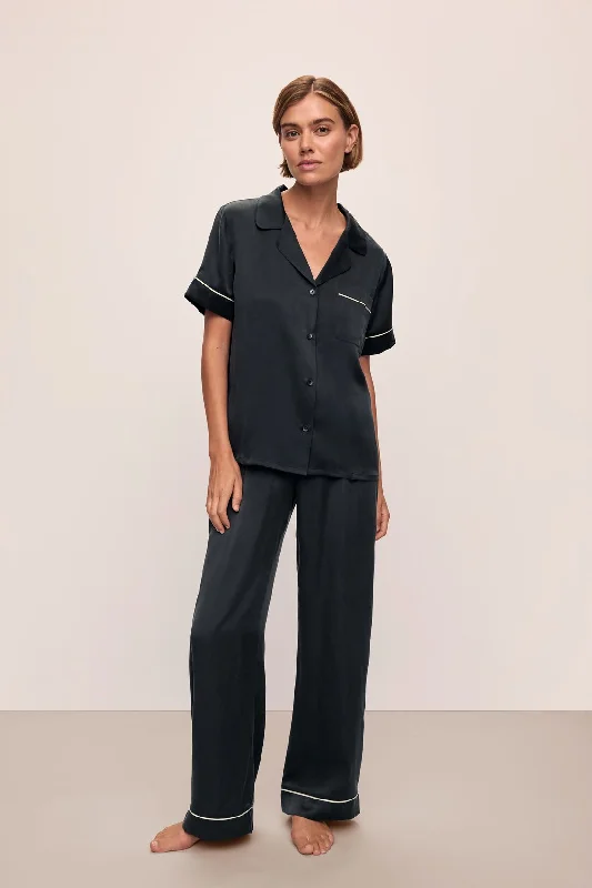 Inez Washable Silk Short Sleeve Pant PJ Set