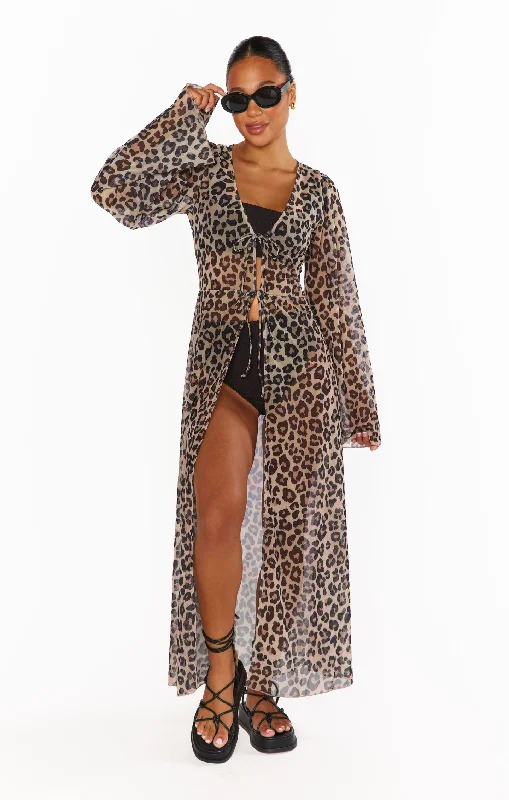 The Best Deal Jet Setter Robe ~ Cheetah Mesh