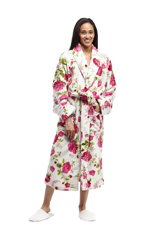 Can't Resist La Cera Floral Plush Fleece Bath Robe