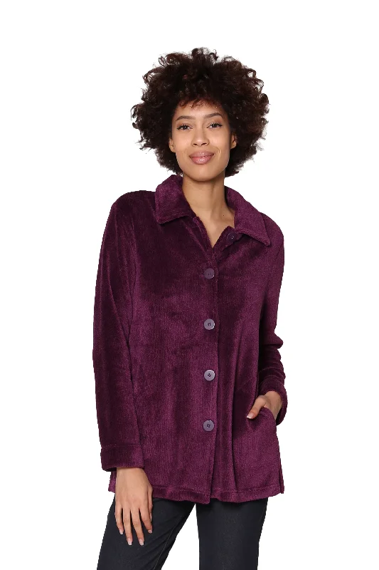 Midnight Madness La Cera Heather Fleece Bed Jacket