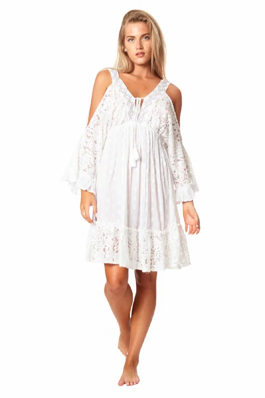 Major Deal La Moda Cold Shoulder Casual Mini Dress