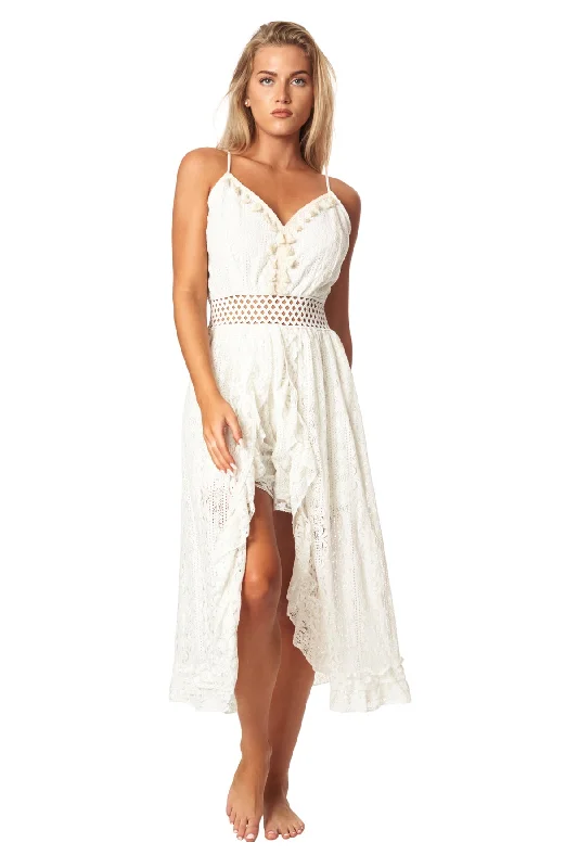 Weekend Shopping Extravaganza La Moda Lace Romper Dress with Shorts