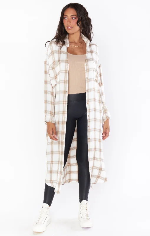 Weekend Savings Spree Leo Button Down Tunic ~ Everyday Plaid