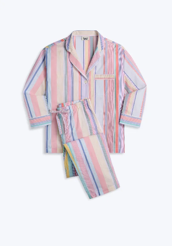 Great Deal Marina Pajama Set in Vintage Stripe