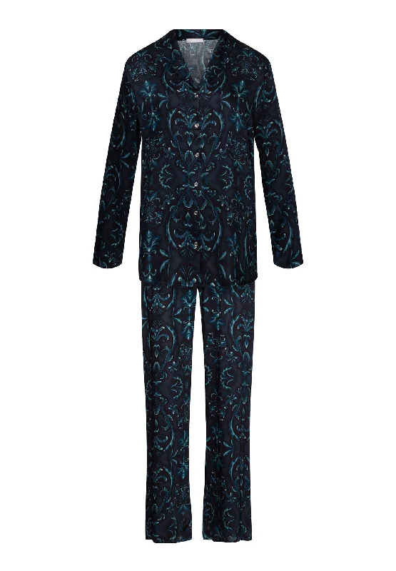 Super Sale Marlene Button Front Pajama Set | Glowing Damask 72415-2163