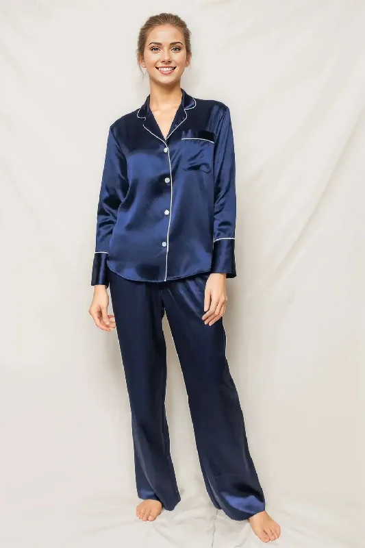 Special Buy Mulberry Navy Silk Luxe Pajama