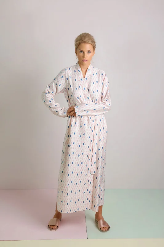 Steals and Deals Mulberry Silk Robe - Kochi Pink