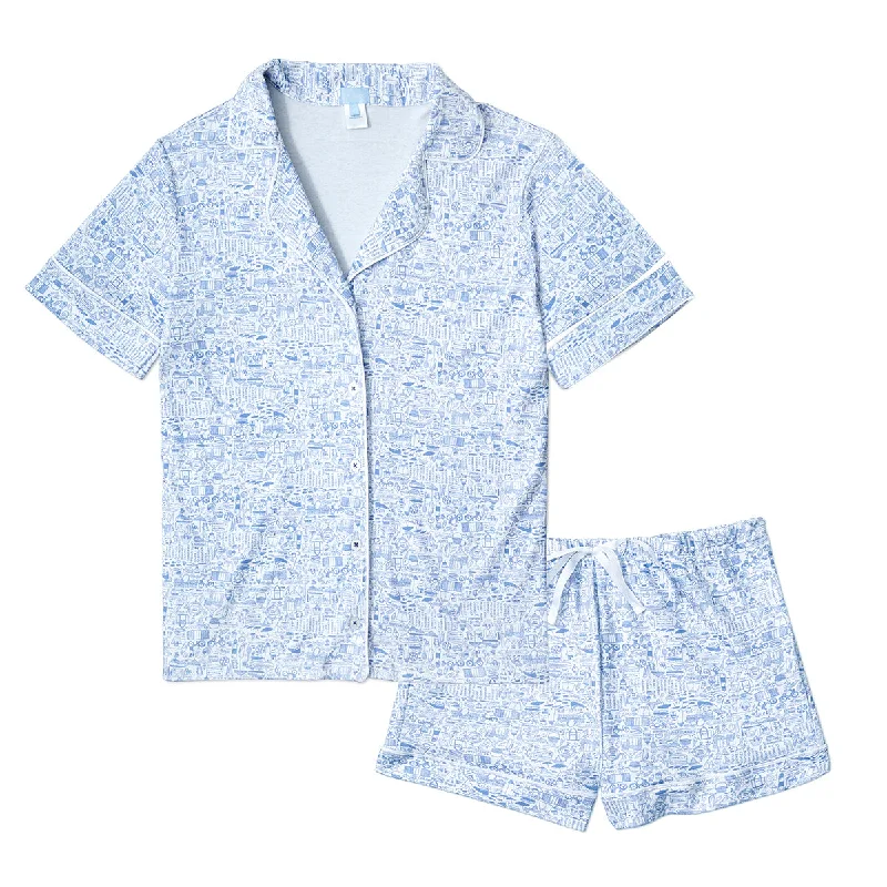 Weekend Wonders Await! Nantucket Women’s Button Front Short Pajama Set