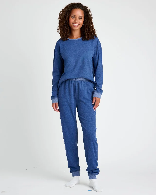Weekend Bargains Galore Navy Heather Long Sleeve Pullover & Jogger PJ Set