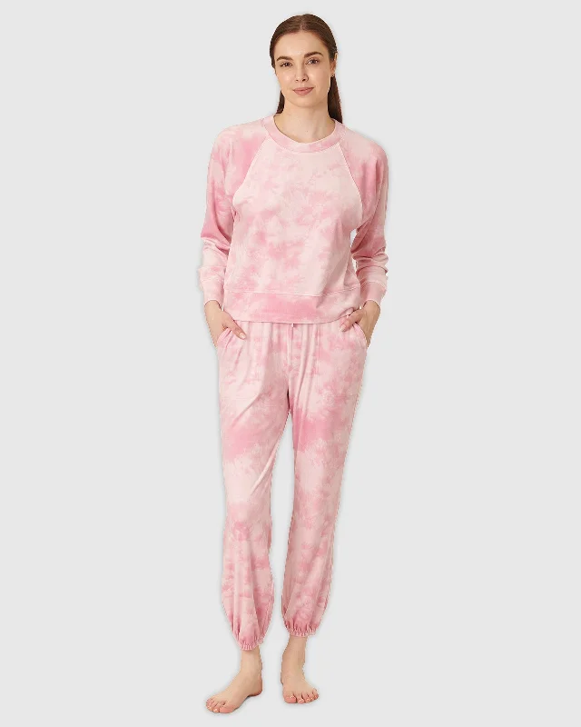 Sale Event Pink Tie Dye Lush Velvet PJ Set
