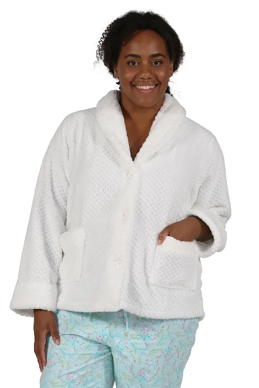 Weekend Offers That Sizzle Plus Size Honeycomb Fleece Bed Jacket