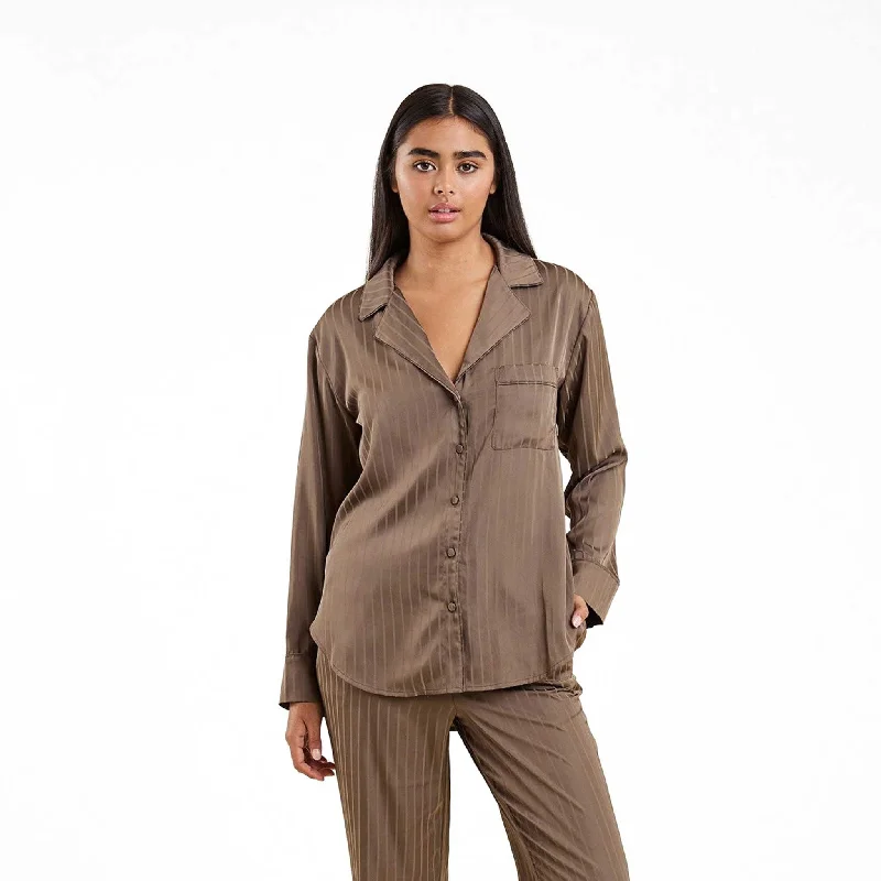 Satin Pajama Set | Mocha