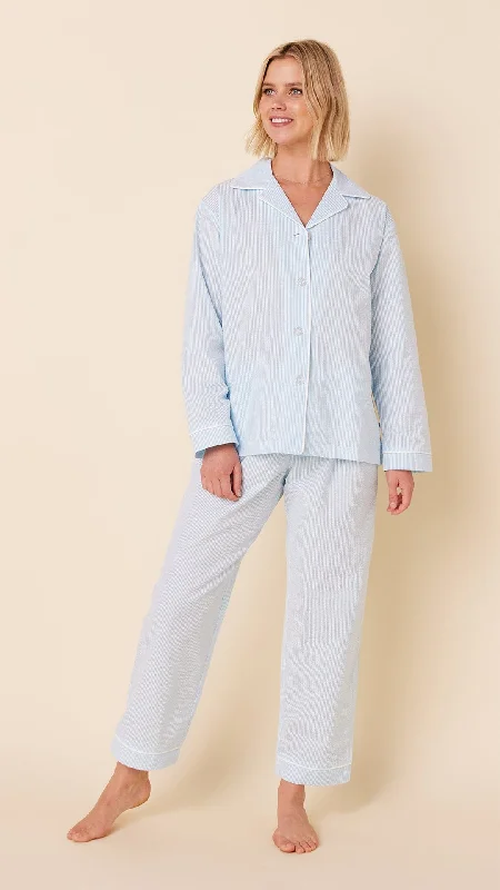 Shop and Save Seersucker Stripe Pajama - Blue