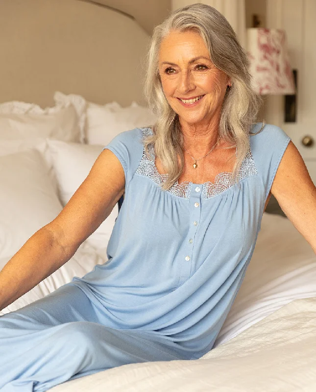 Midnight Sale Selena Lace Detail Jersey Long Nightdress