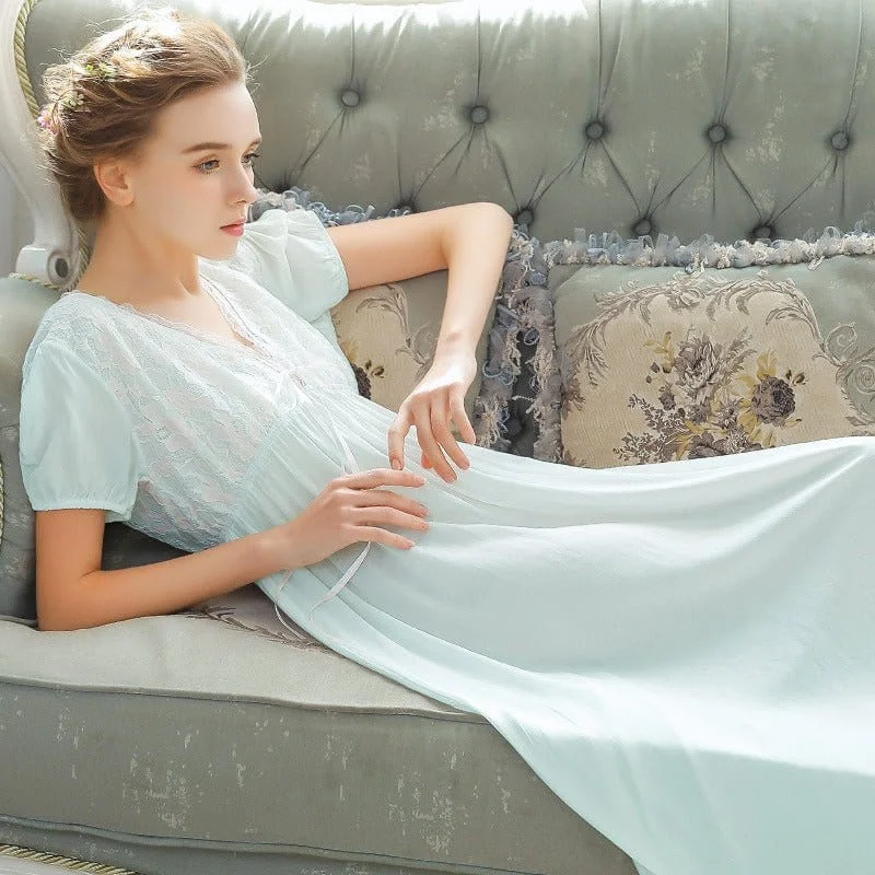 Weekend Price Cuts Galore Princess Long-sleeved Cotton Nightdress, S-XL
